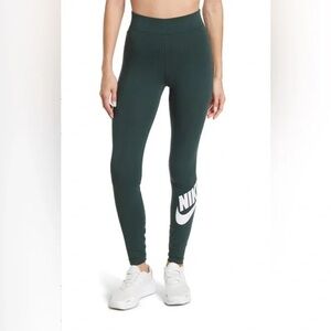 Nike Forest Green Leggings with Logo